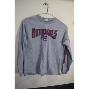 2004 Washington Nationals Long Sleeve Front Graphic T Shirt BOYS 14 16 XL Gray